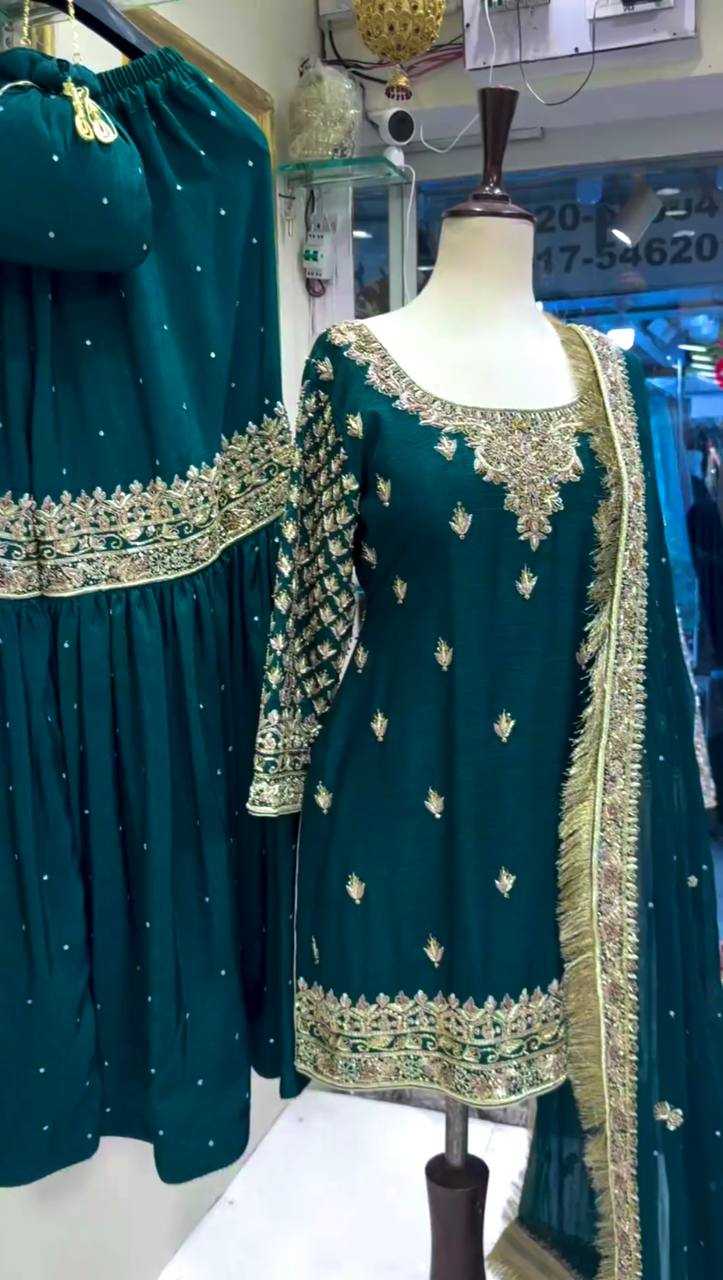 YNF FAUX GEORGETTE KESH227 1014 SUITS & DRESSES WHOLESALE SHARARA SALWAR EMBROIDERY GEORGETTE PARTY WEAR WEDDING SUITS MANUFACTURER