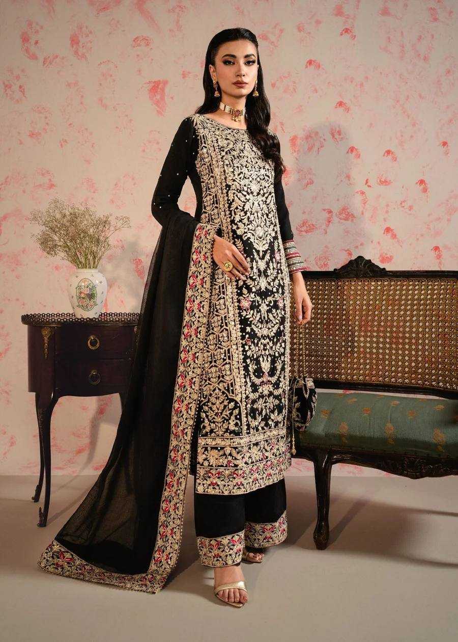 YNF FAUX GEORGETTE KESH228 570 SUITS & DRESSES WHOLESALE GEORGETTE EMBROIDERY LONG KURTI BLACK SUITS MANUFACTURE