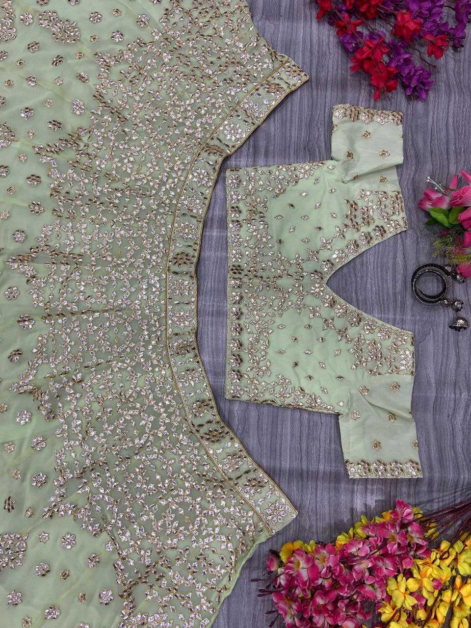 YNF FAUX GEORGETTE RIN121 1001 LEHENGAS WHOLESALE DESIGENR BRIDAL WEDDING GEORGETTE PECEPTION LEHENGAS MANUFACTURER