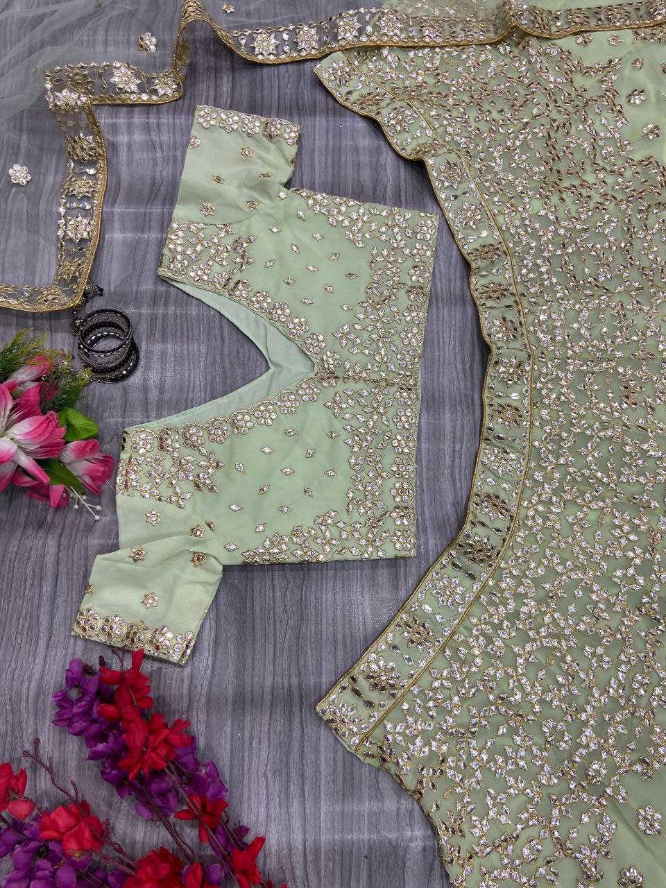 YNF FAUX GEORGETTE RIN121 1001 LEHENGAS WHOLESALE DESIGENR BRIDAL WEDDING GEORGETTE PECEPTION LEHENGAS MANUFACTURER