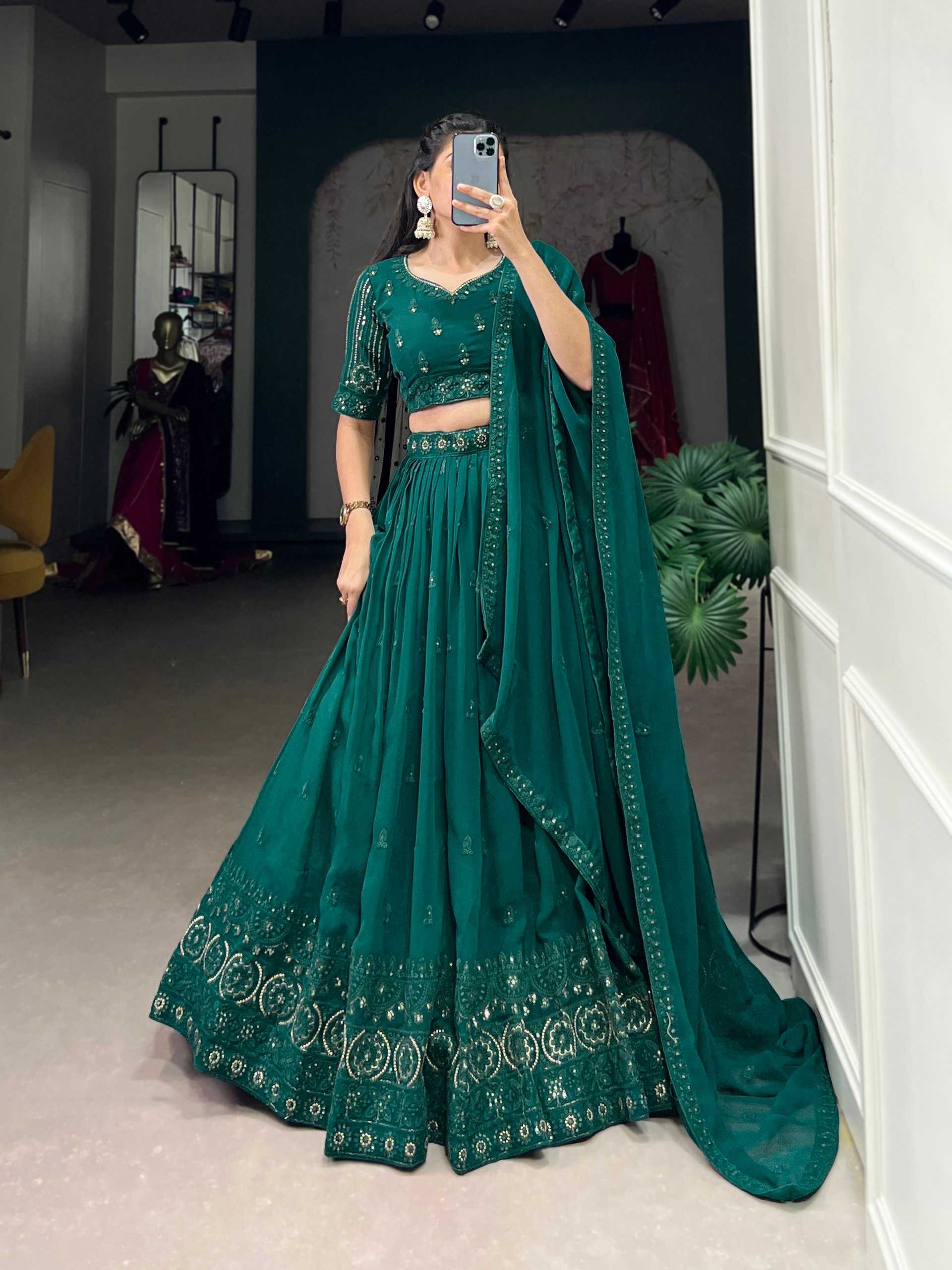 YNF GEORGETTE KESH134 1408 LEHENGAS WHOLESALE EMBROIDERED GEORGETTTE LEHENGA WITH DUPATTA LEHENGA WITH BLOUSE MANUFACTURER