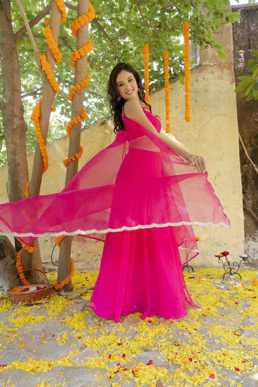 YNF GEORGETTE KESH232 904 LEHENGAS WHOLESALE FANCY GEORGETTE PINK LEHENGAS MANUFACTURER