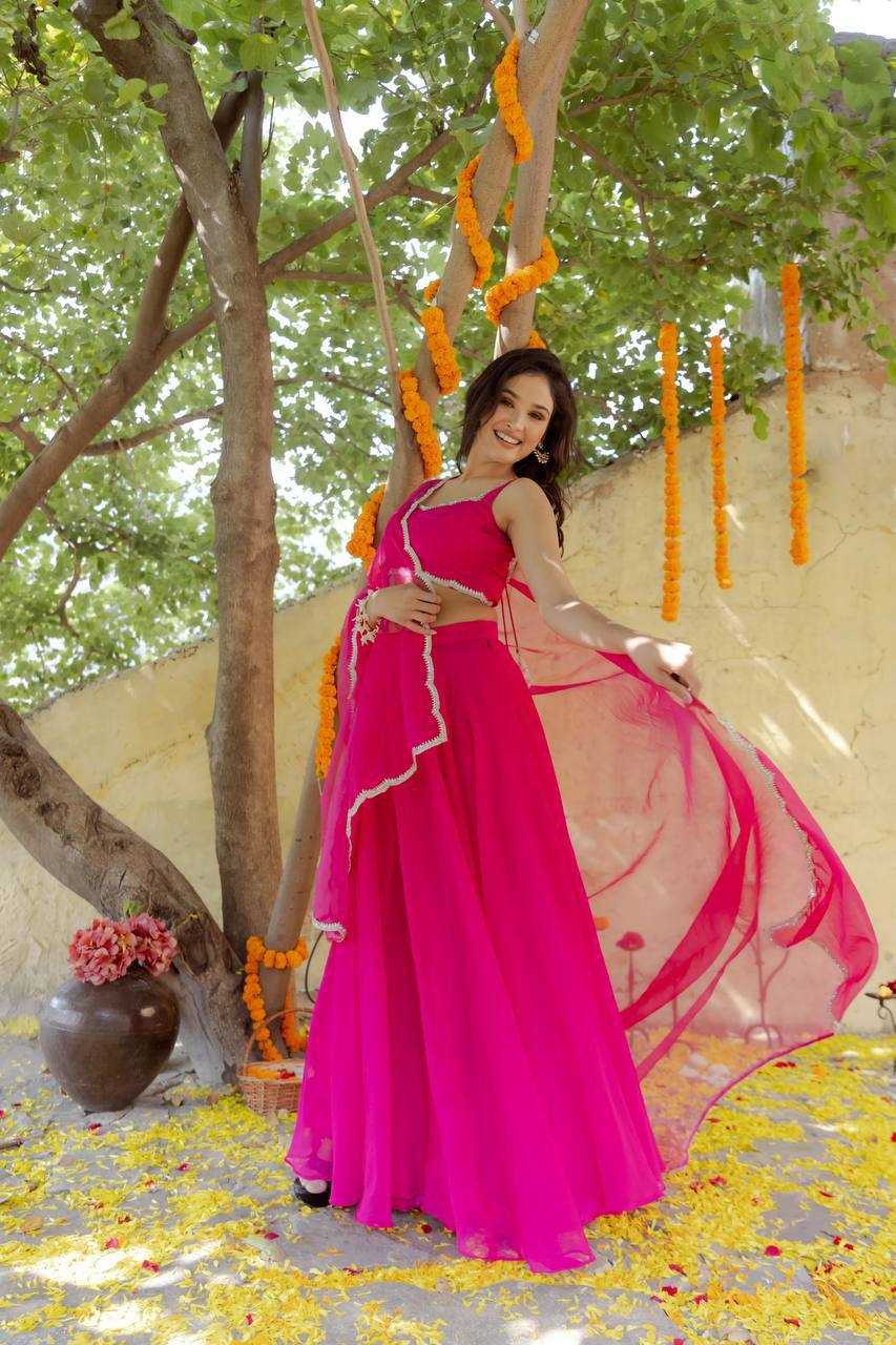 YNF GEORGETTE KESH232 904 LEHENGAS WHOLESALE FANCY GEORGETTE PINK LEHENGAS MANUFACTURER