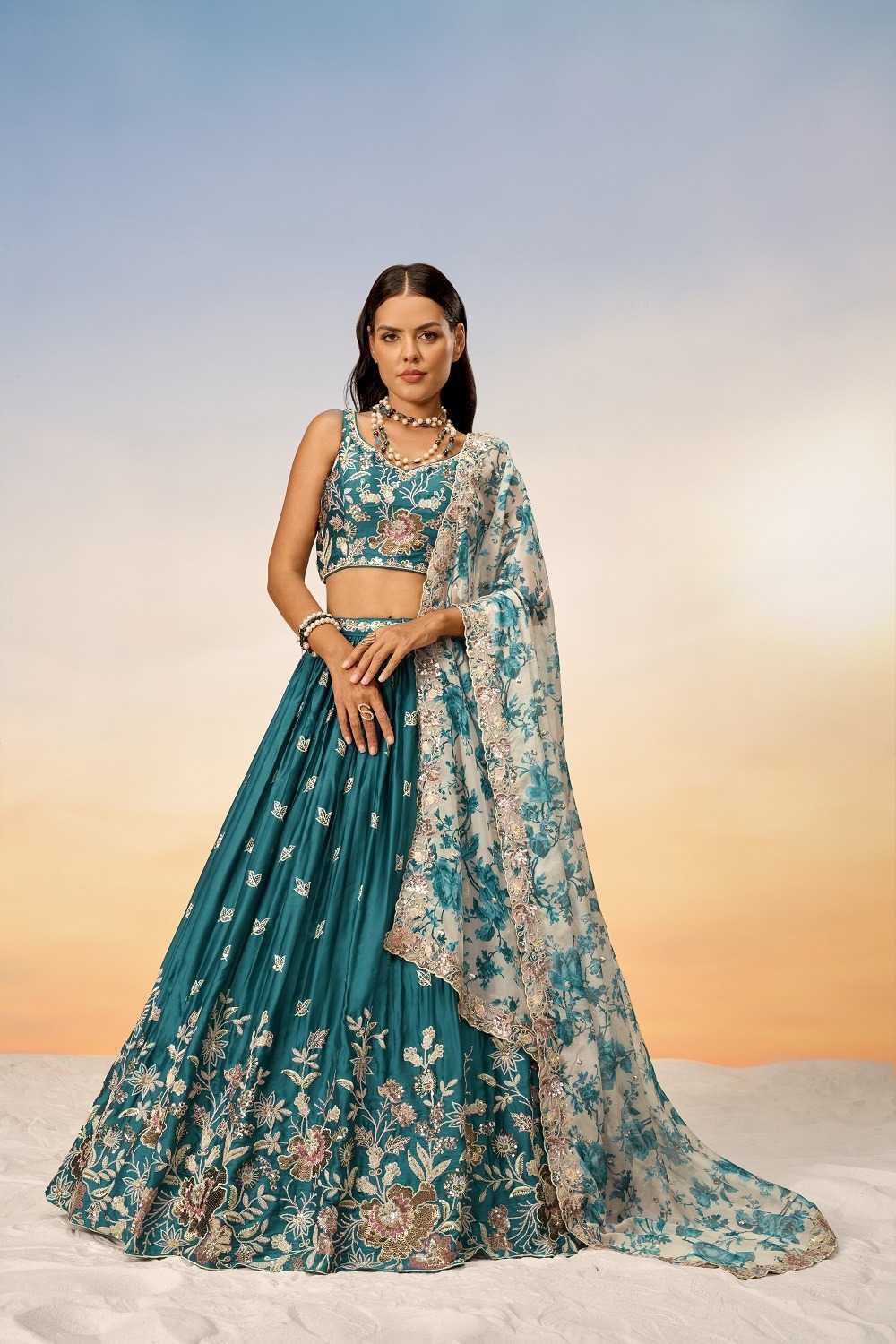 YNF GEORGETTE PL KESH235 6027 SERIES CLOTHING BRANDS WHOLESALE LEHENGA MANUFACTURER