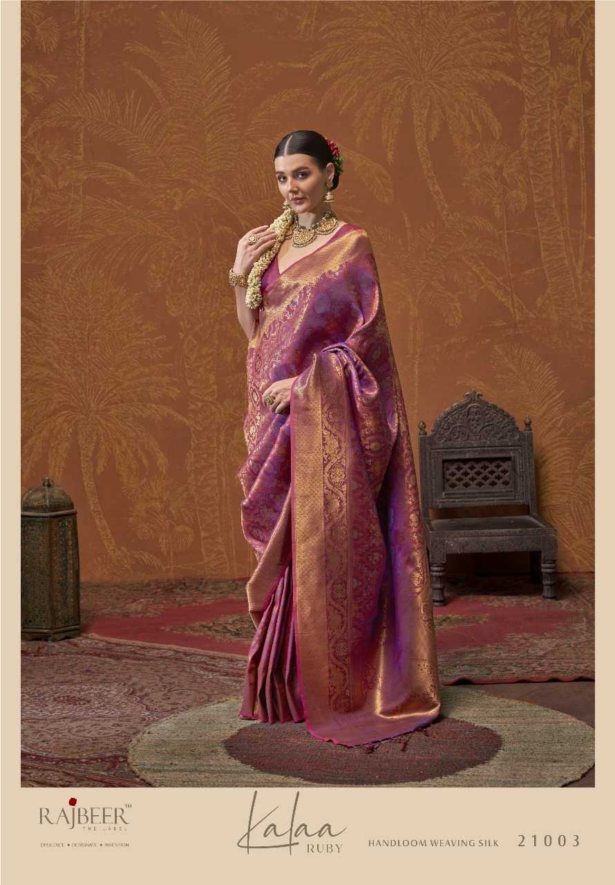 YNF HANDLOOM SILK RAJBEER KESH235 KALAA-RUBY CLOTHING BRANDS WHOLESALE SAREES MANUFACTURER