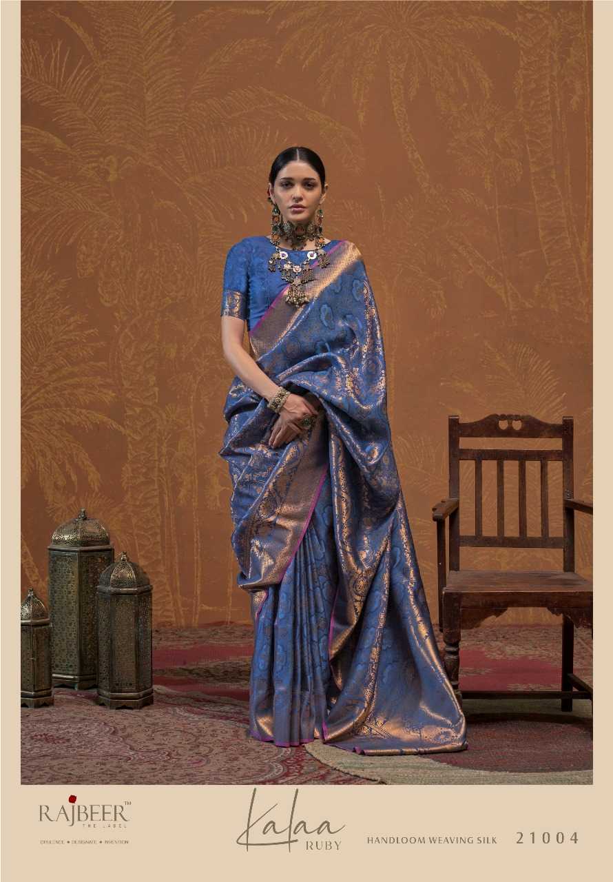 YNF HANDLOOM SILK RAJBEER KESH235 KALAA-RUBY CLOTHING BRANDS WHOLESALE SAREES MANUFACTURER