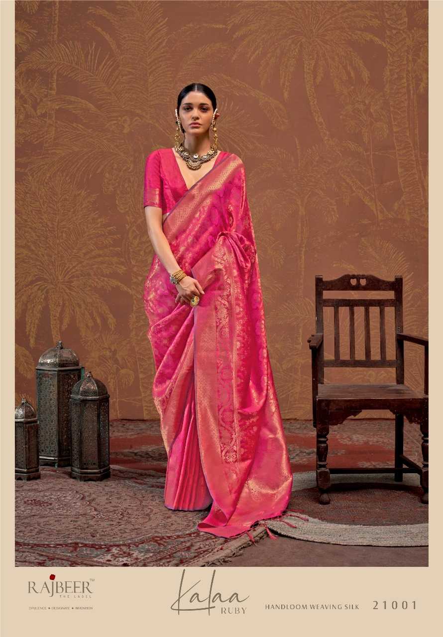 YNF HANDLOOM SILK RAJBEER KESH235 KALAA-RUBY CLOTHING BRANDS WHOLESALE SAREES MANUFACTURER