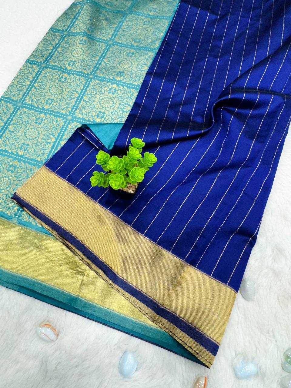 YNF LICHI SILK KESH162 VRT101 SAREES WHOLESALE LADIES SILK BLUE ZARI BORDER SAREES MANUFACTURER