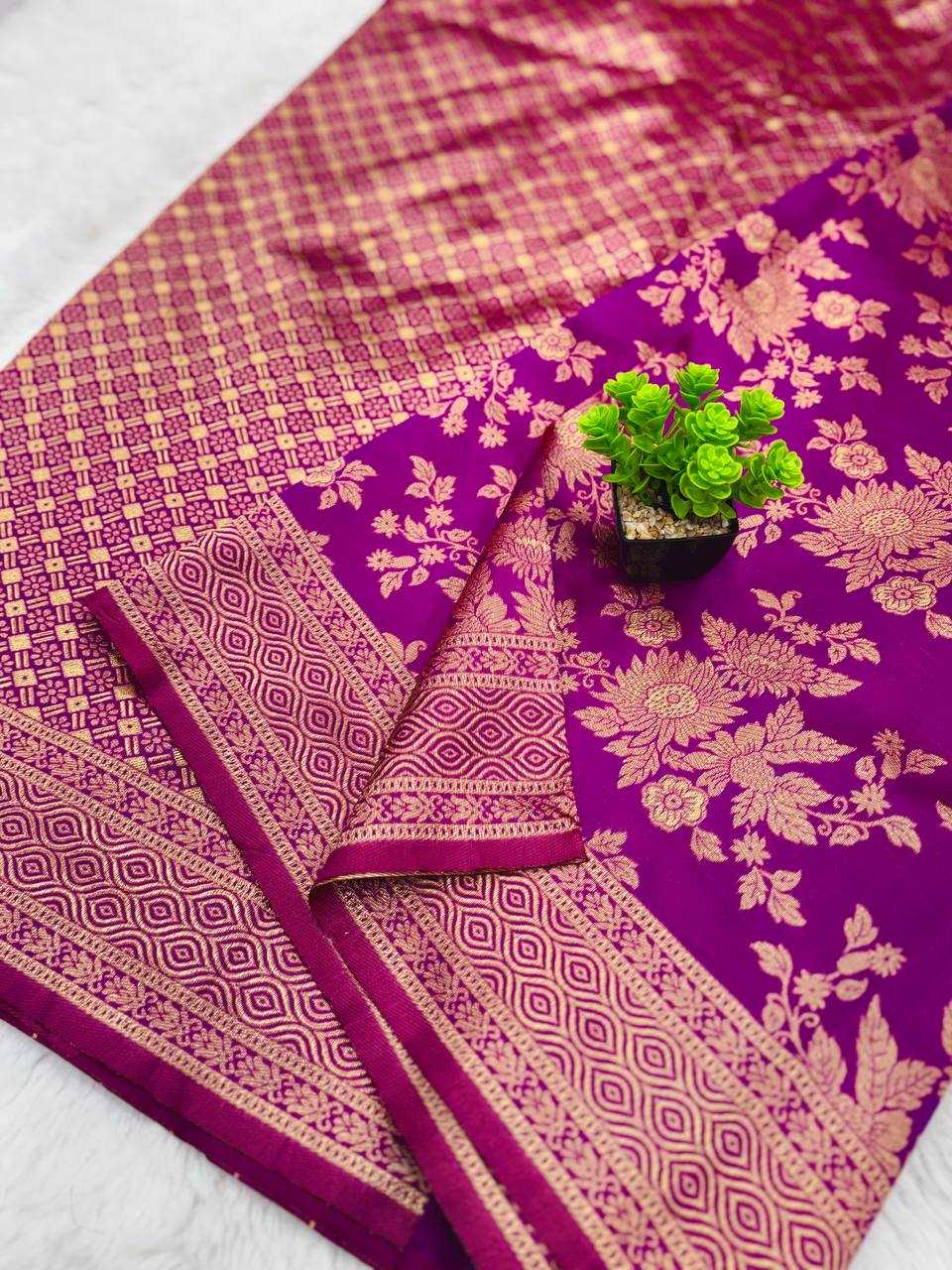 YNF LICHI SILK KESH162 VRT103 SAREES WHOLESALE ZARI BORDER SILK PURPLE SAREES MANUFACTURER