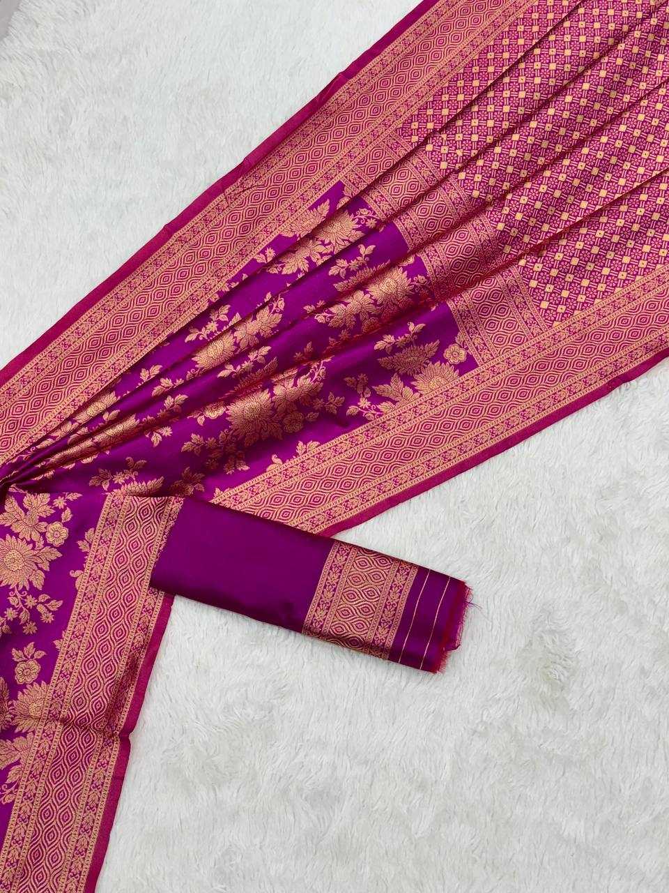 YNF LICHI SILK KESH162 VRT103 SAREES WHOLESALE ZARI BORDER SILK PURPLE SAREES MANUFACTURER