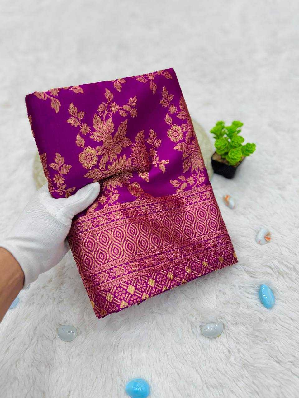 YNF LICHI SILK KESH162 VRT103 SAREES WHOLESALE ZARI BORDER SILK PURPLE SAREES MANUFACTURER