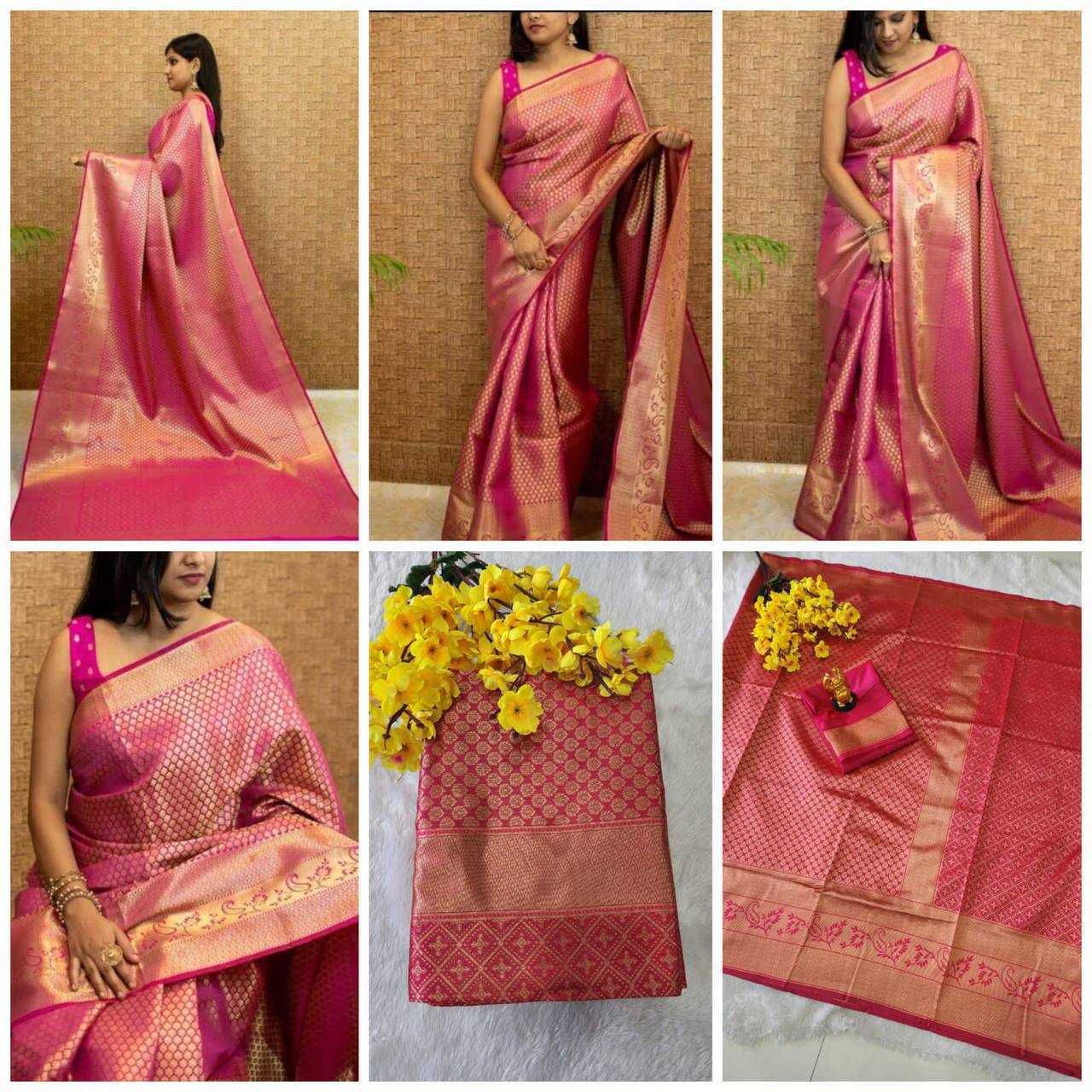 YNF LICHI SILK RIN179 408 SILK SAREES WHOLESALE DOLA SILK ZARI BORDER PINK SILK SAREES MANUFACTURER