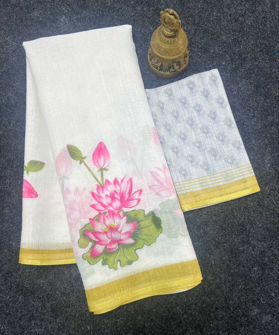 YNF LINEN KESH223 482 SAREES WHOLESALE PRINTED LADIES LINEN SAREES MANUFACTURER