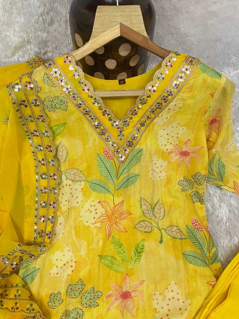 YNF MUSLIN KESH164 G60 SUITS & DRESSES WHOLESALE PRINTED LONG KURTI YELLOW SALWAR EMBROIDRY SUITS MANUFACTURE