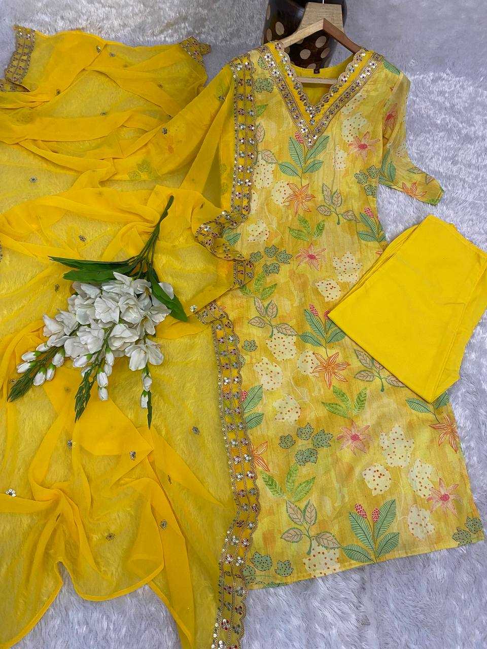 YNF MUSLIN KESH164 G60 SUITS & DRESSES WHOLESALE PRINTED LONG KURTI YELLOW SALWAR EMBROIDRY SUITS MANUFACTURE