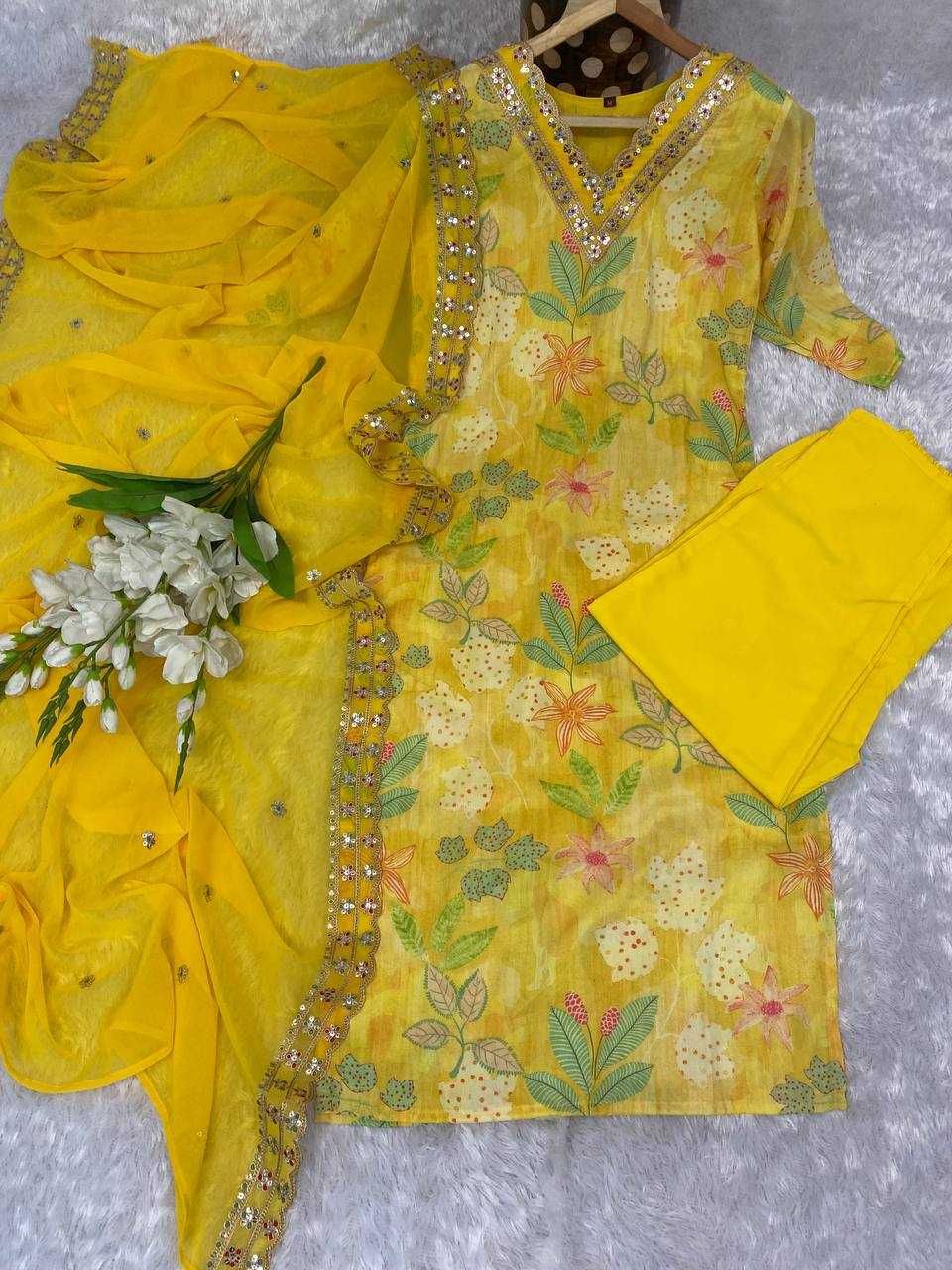 YNF MUSLIN KESH164 G60 SUITS & DRESSES WHOLESALE PRINTED LONG KURTI YELLOW SALWAR EMBROIDRY SUITS MANUFACTURE