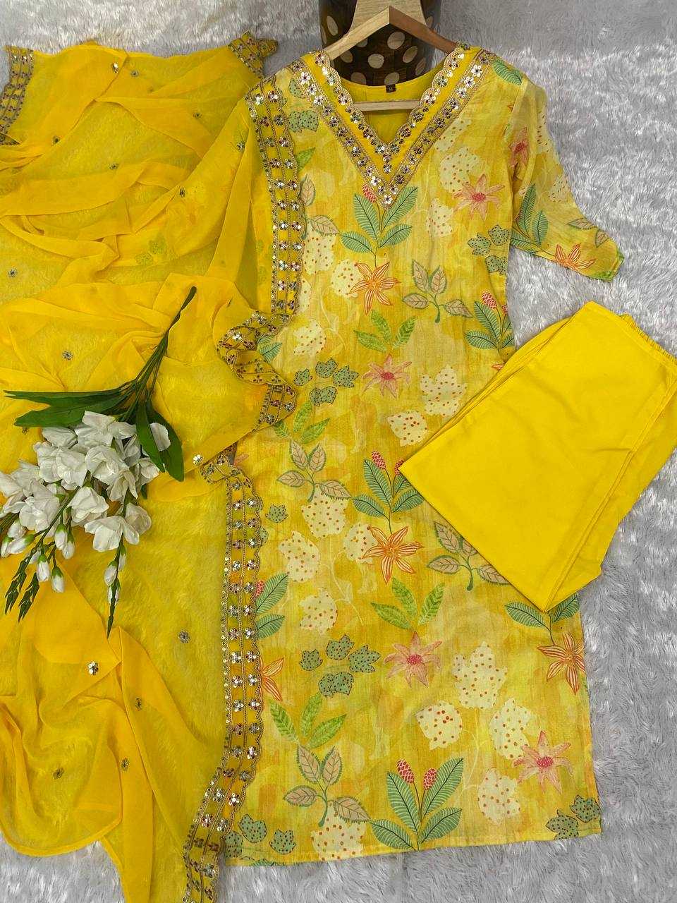 YNF MUSLIN KESH164 G60 SUITS & DRESSES WHOLESALE PRINTED LONG KURTI YELLOW SALWAR EMBROIDRY SUITS MANUFACTURE