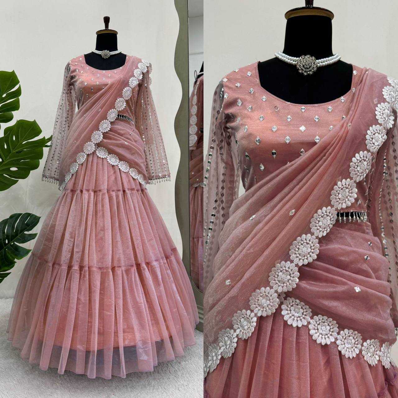 YNF ORGANZA RIN169 6474 LEHENGAS WHOLESALE DESIGNER AFTER PARTY OUTFITS SEQUINS LEHENGA WITH DUPTTA WEDDING LEHENGAS MANUFACTURER