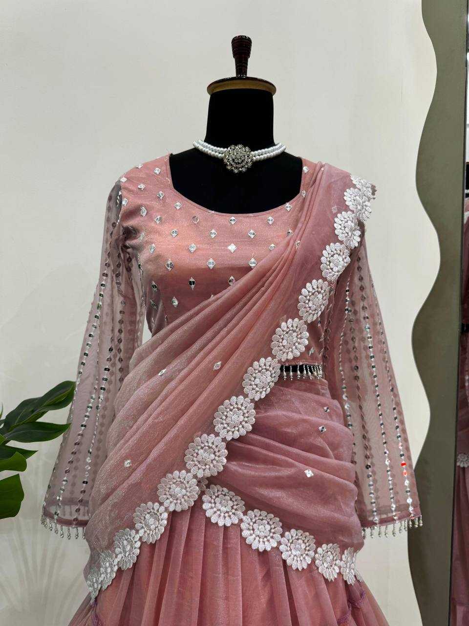 YNF ORGANZA RIN169 6474 LEHENGAS WHOLESALE DESIGNER AFTER PARTY OUTFITS SEQUINS LEHENGA WITH DUPTTA WEDDING LEHENGAS MANUFACTURER