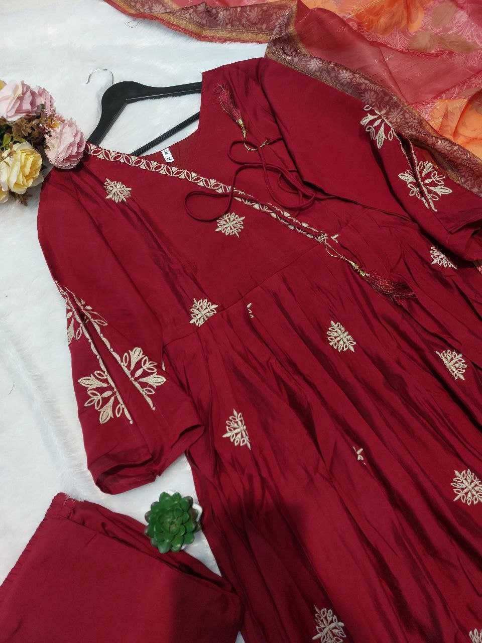 YNF PREMIUM ROMAN SILK RIN201 RRD32 GOWNS WHOLESALE EMBROIDERY ANARKALI SILK GOWNS MANUFACTURER