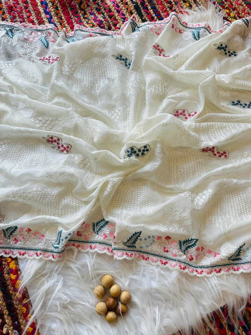 YNF PURE SILK KESH106 TANIYA SILK SAREES WHOLESALE FANCY EMBROIDERED WHITE CUTWORK SILK SAREES MANUFACTURER