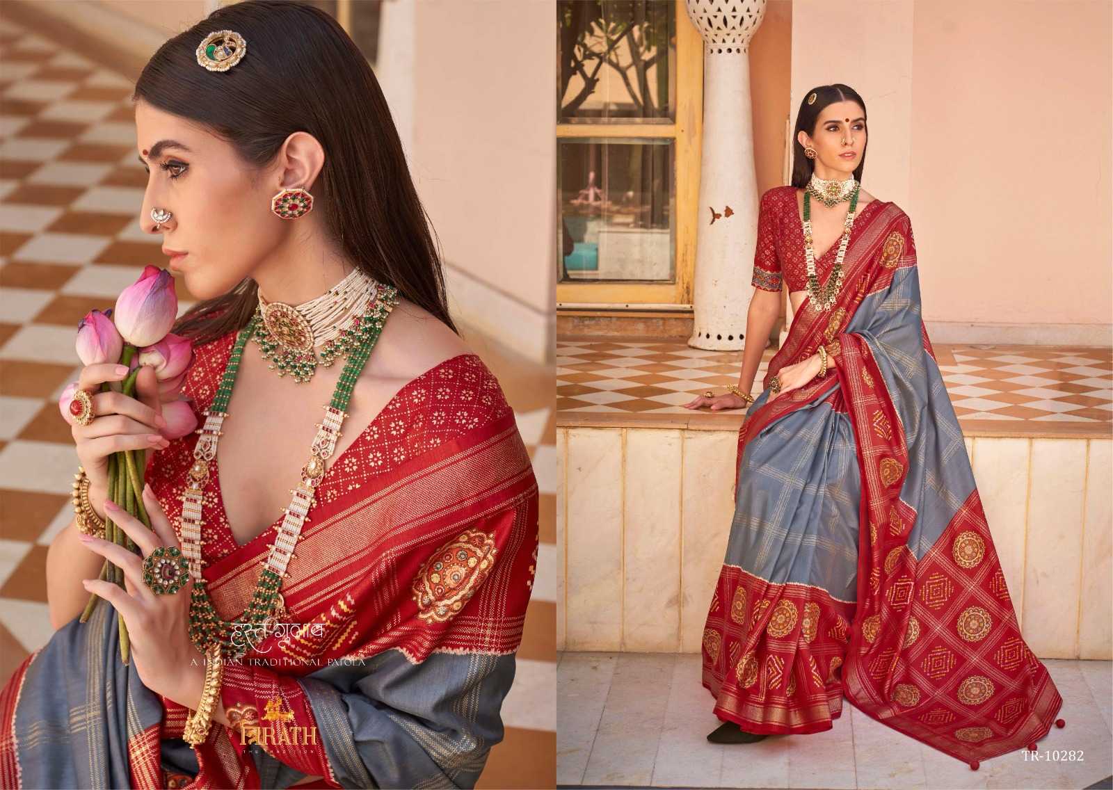 YNF PURE SILK TRIRATH KESH235 GULAB PATOLA CLOTHING BRANDS WHOLESALE SAREES MANUFACTURER 