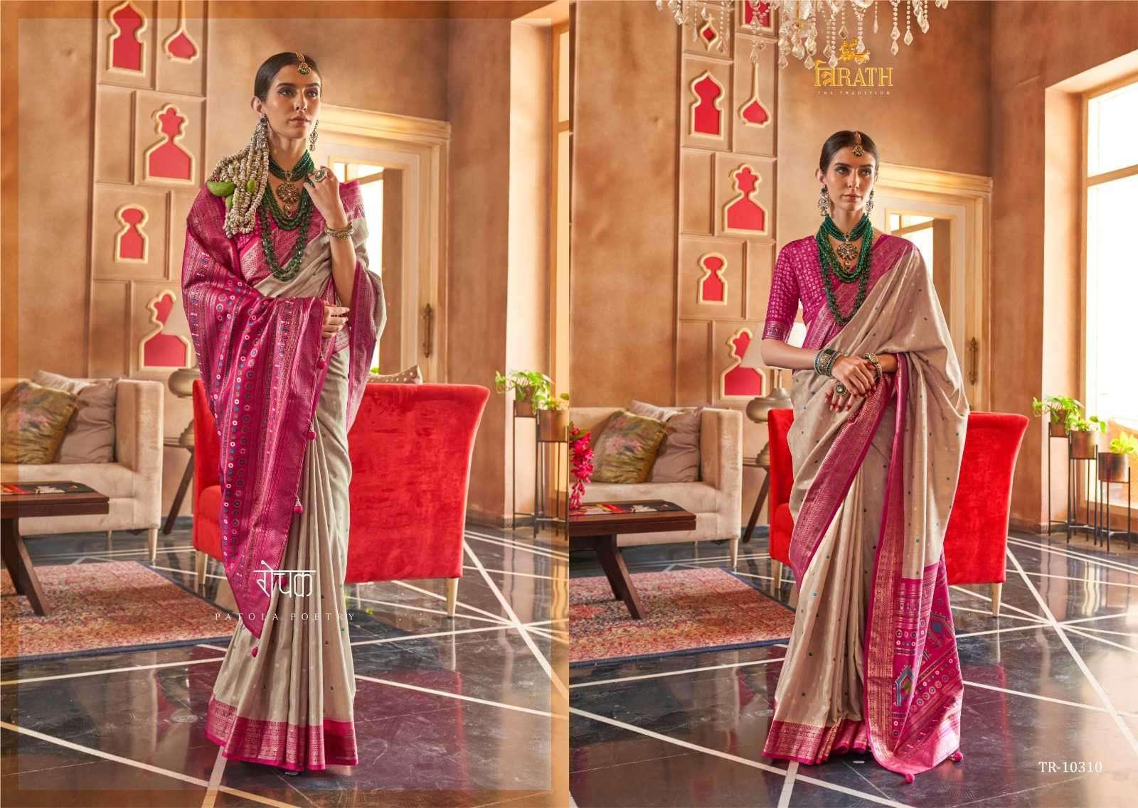 YNF PURE SILK TRIRATH KESH235 HAAT PATOLA CLOTHING BRANDS WHOLESALE SAREES MANUFACTURER  