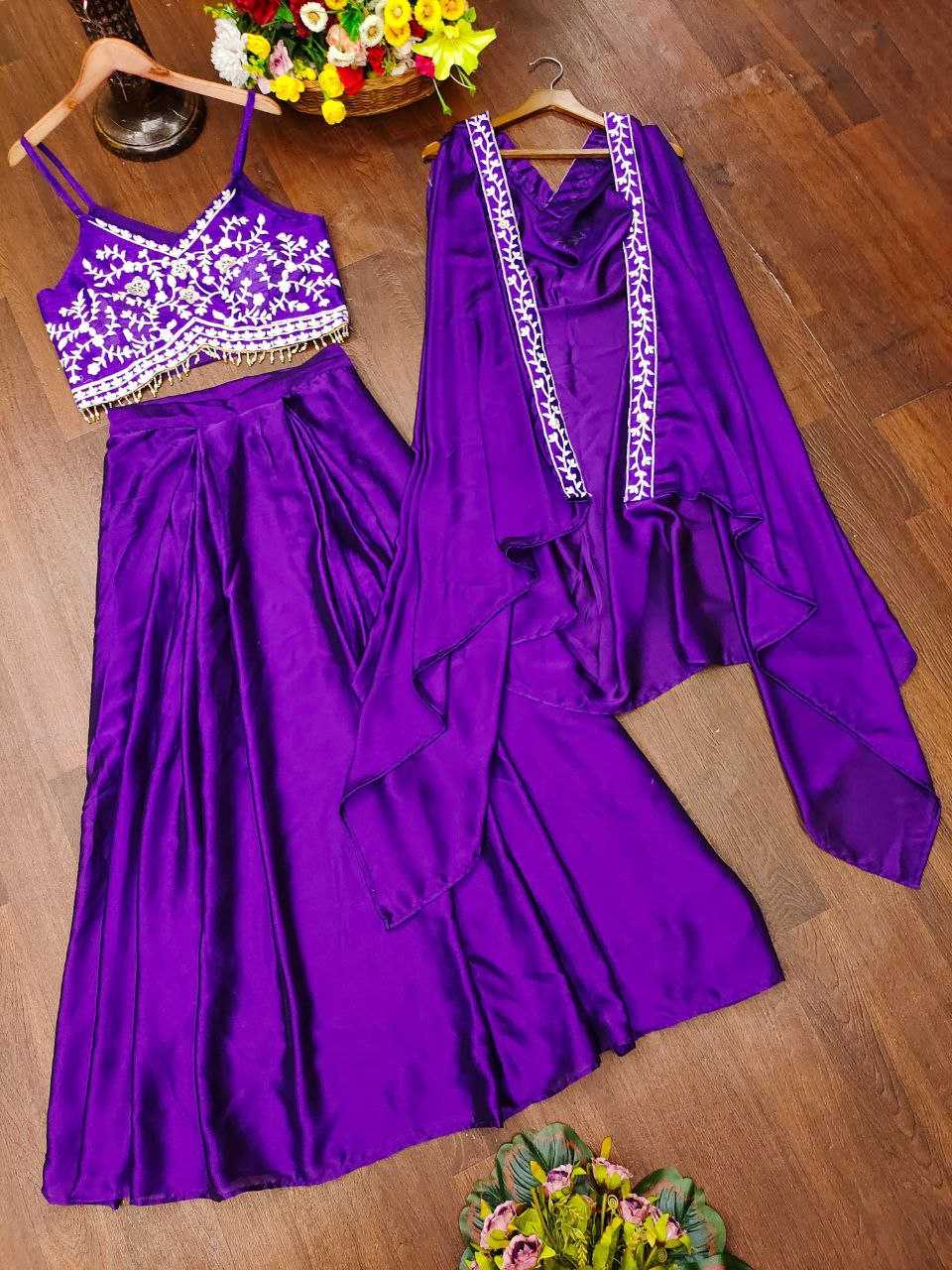 YNF RANGOLI SILK KESH188 9158 LEHENGAS WHOLESALE SILK EMBROIDERED JACKET STYLE PURPLE LEHENGAS MANUFACTURER