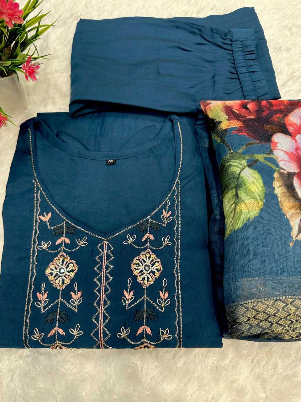 YNF ROMAN SILK KESH155 STB12 SUITS & DRESSES WHOLESALE LADIES SILK LONG KURTI BLUE SALWAR SUITS MANUFACTURER