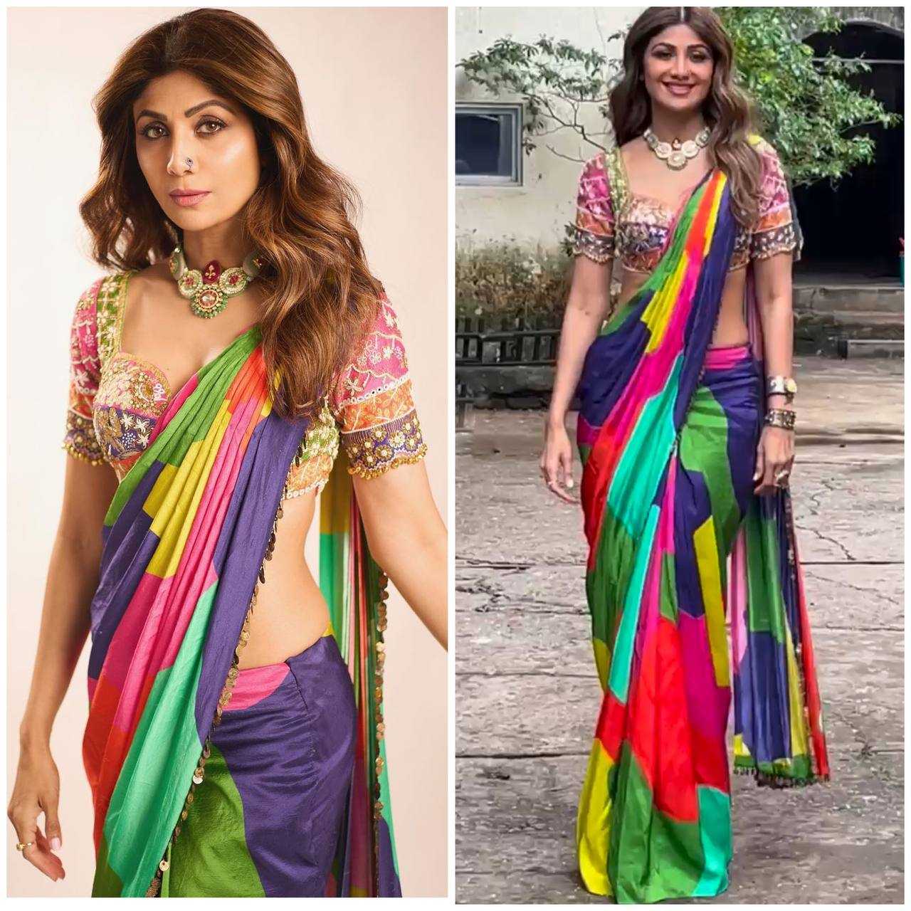 YNF SATIN SILK RIN108 1682 SAREES WHOLESALE PRINTED LACE BORDER SHILPA SHETTY SATIN SAREES MANUFACTURER