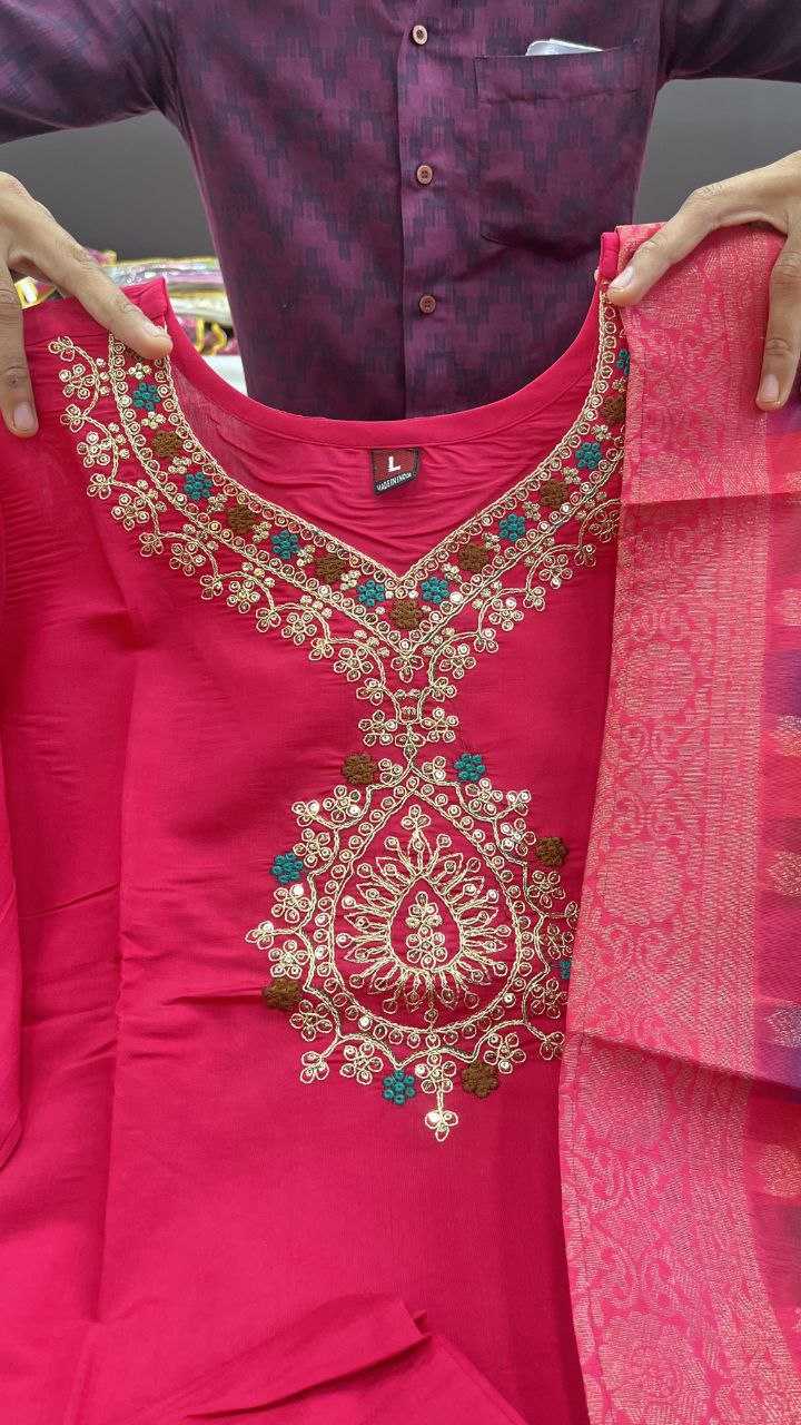 YNF SILK KESH209 BHC15 SUITS & DRESSES WHOLESALE EMBROIDERY LADIES SILK PINK SALWAR MANUFACTURER