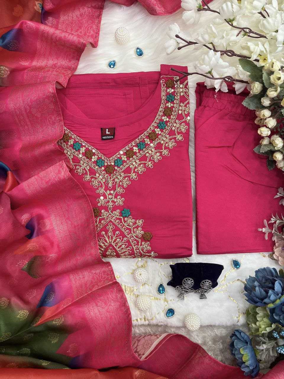 YNF SILK KESH209 BHC15 SUITS & DRESSES WHOLESALE EMBROIDERY LADIES SILK PINK SALWAR MANUFACTURER