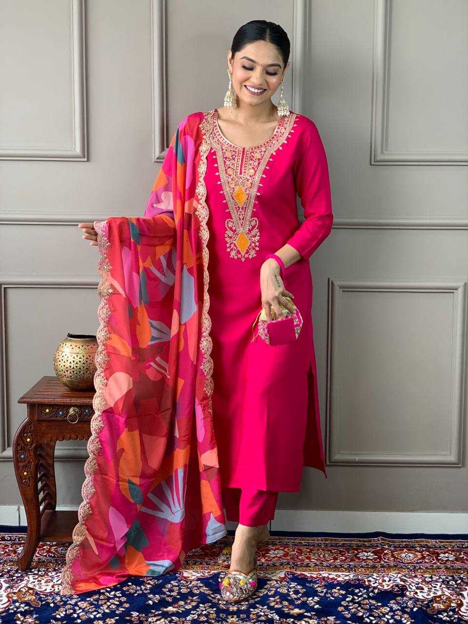 YNF SILK RIN200 546 SUITS & DRESSES WHOLESALE SILK LONG KURTI PINK SALWAR SUITS MANUFACTURE