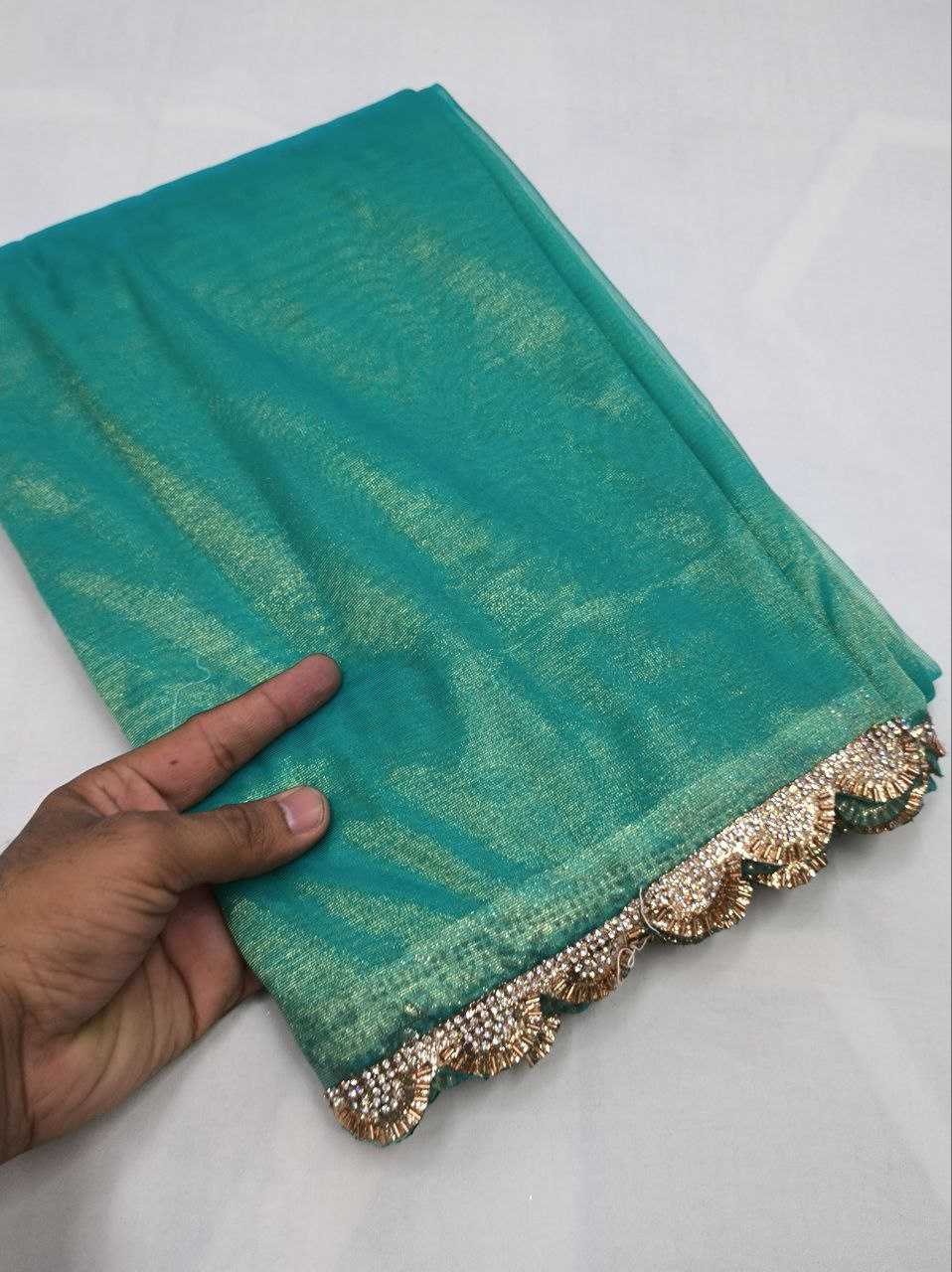 YNF TISSUE SILK KESH188 9133 SAREES WHOLESALE TISSUE SILK PLAIN LACE BORDER SAREES MANUFACTURER