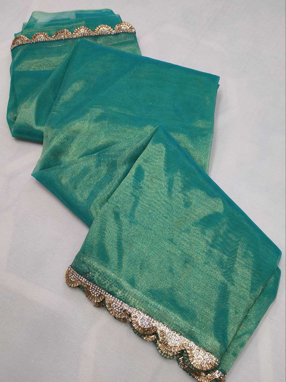 YNF TISSUE SILK KESH188 9133 SAREES WHOLESALE TISSUE SILK PLAIN LACE BORDER SAREES MANUFACTURER