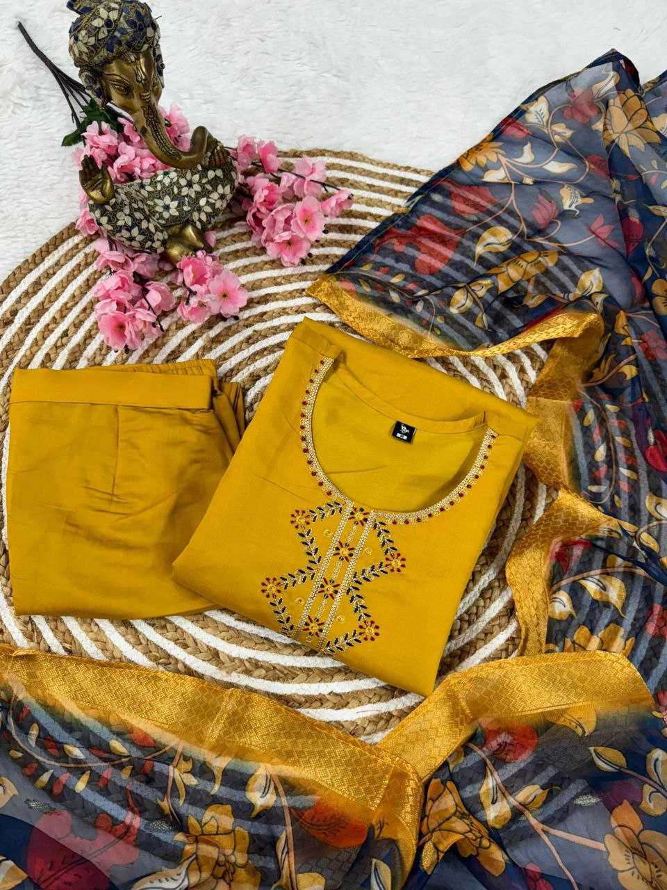 YNF VISCOSE CHANDERI KESH214 273 SUITS & DRESSES WHOLESALE CHANDERI LONG KURTI YELLOW SALWAR SUITS MANUFACTURER