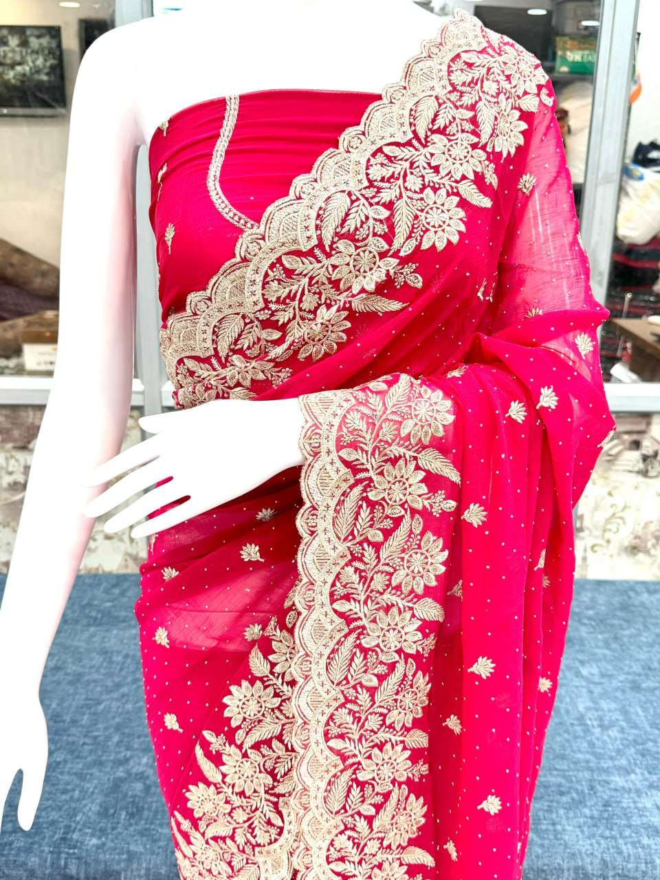 YNF ZARI SILK KESH114 4729 SAREES WHOLESALE WORK EMBROIDERED STONE WORK ZARI BORDER WEDDING TEEJ KARWA CHAUTH SAREES MANUFACTURER