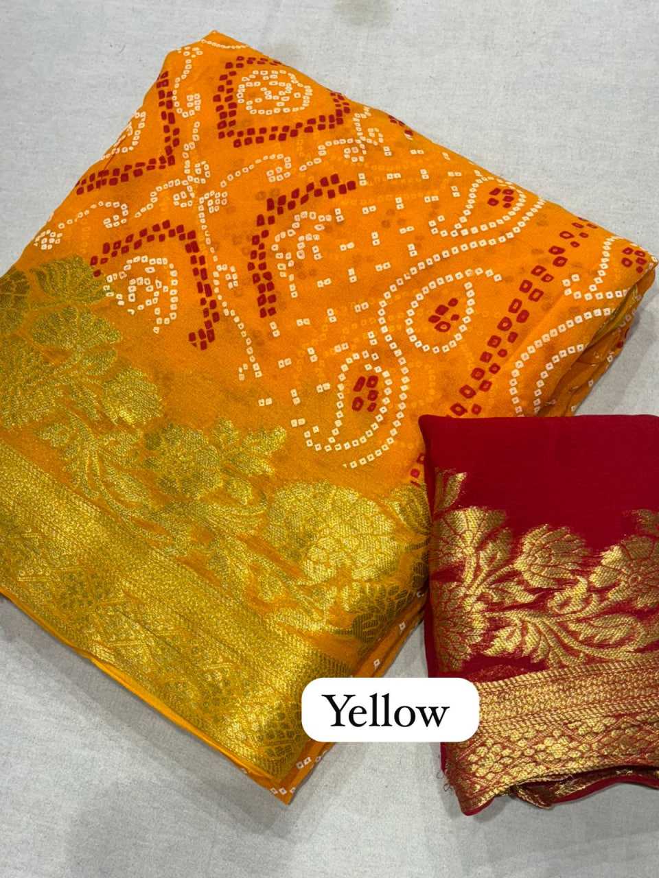 YNF BANDHANI SILK RIN152 NSD93 WHOLESALE TRADITIONAL FESTIVEL SAREE MANUFACTURER