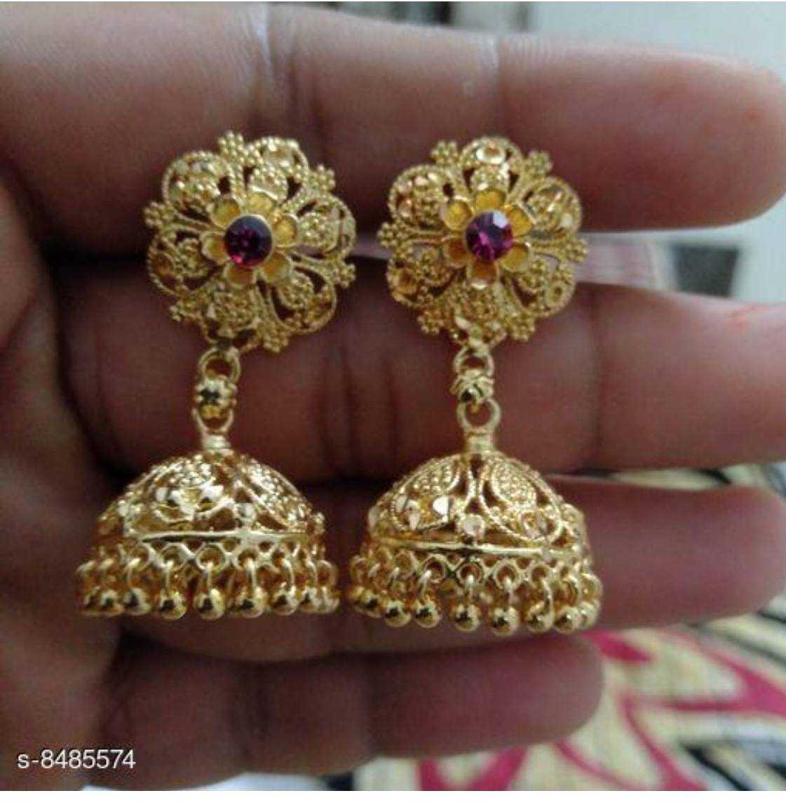 YNF BRASS KESH191 KAC341 A WOMENS JEWELLERY WHOLESALE KUNDAN JHUMKA EARRINGS MANUFACTURE