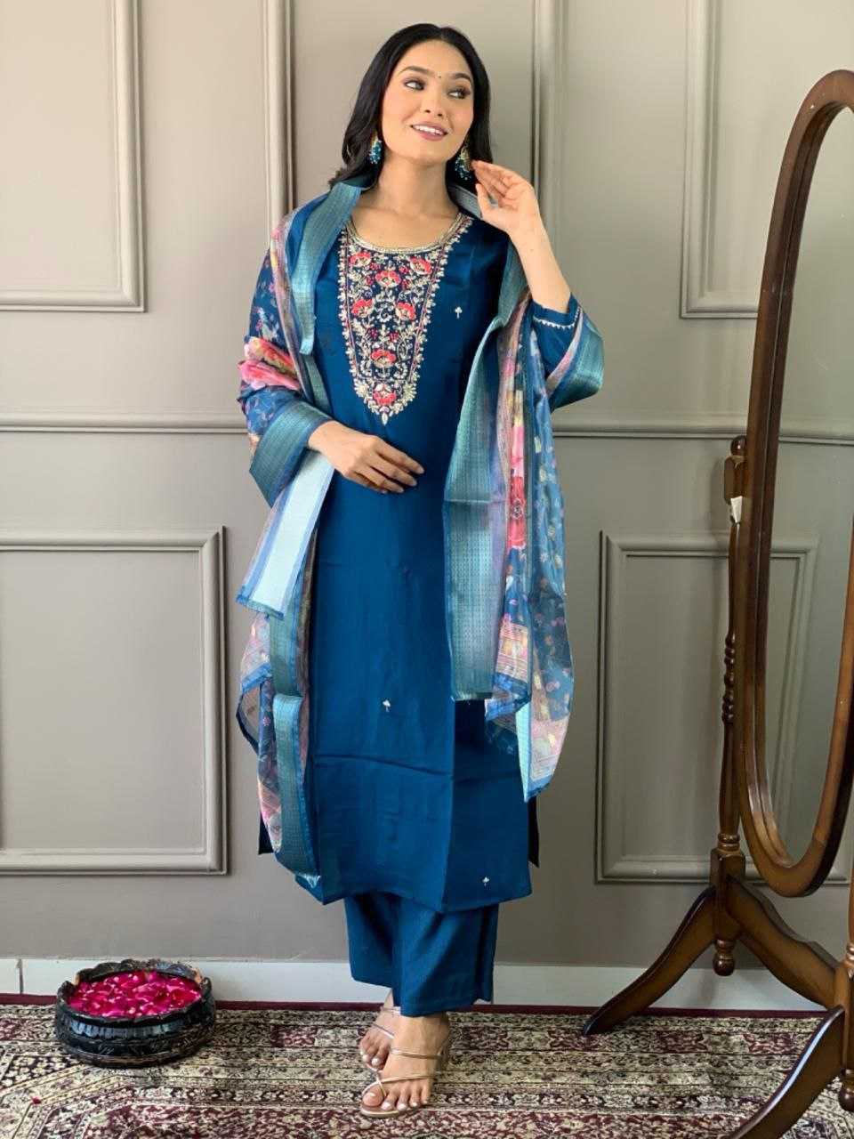 YNF CHANDERI COTTON KESH174 KASHMIRA SUITS & DRESSES WHOLESALE LONG KURTI EMBROIDERY CHANDERI LADIES SALWAR SUITS MANUFACTURE