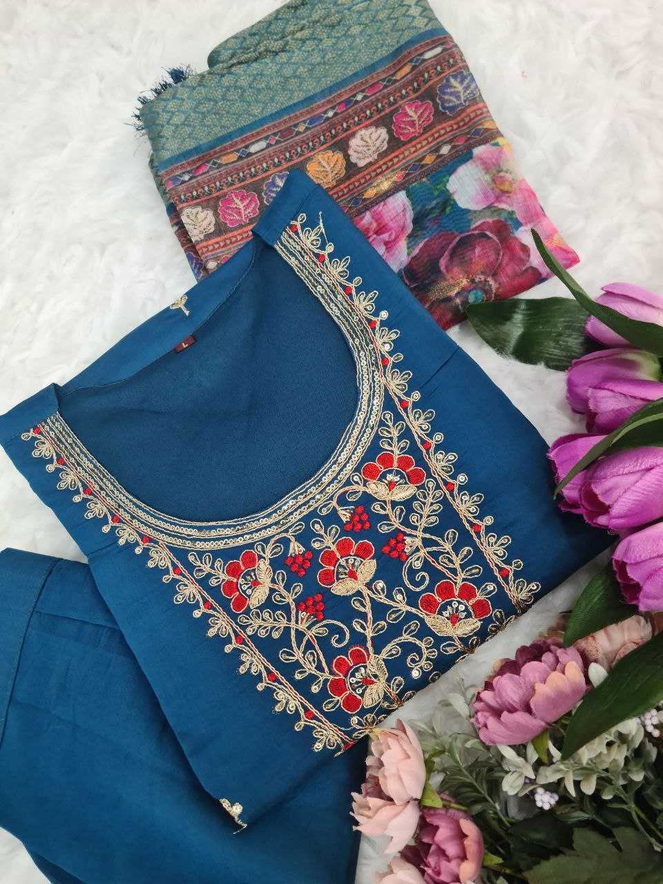 YNF CHANDERI COTTON KESH174 KASHMIRA SUITS & DRESSES WHOLESALE LONG KURTI EMBROIDERY CHANDERI LADIES SALWAR SUITS MANUFACTURE