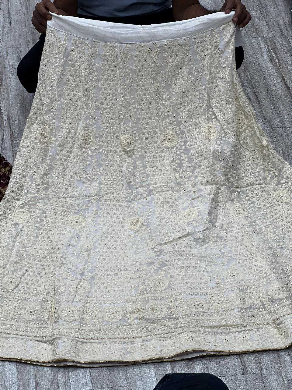 YNF CHIFFON KESH179 AHB109 LEHENGAS WHOLESALE DESIGNER WEDDING EMBROIDERED WHITE LEHENGAS MANUFACTURER