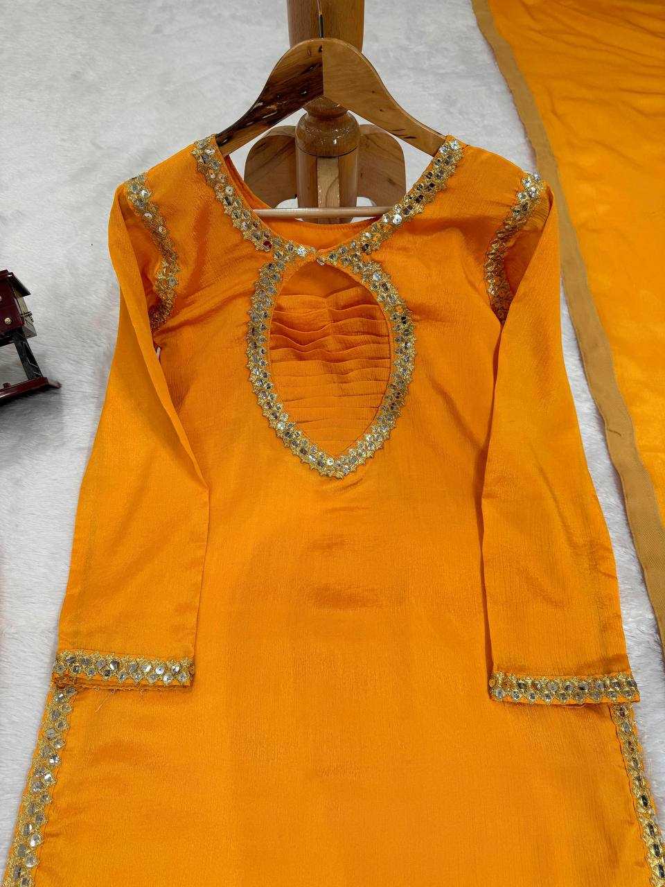 YNF CHINON SILK RIN169 5774 SUITS & DRESSES WHOLESALE WEDDING SILK YELLOW SALWAR HALDI OUTFITS SUITS MANUFACTURE