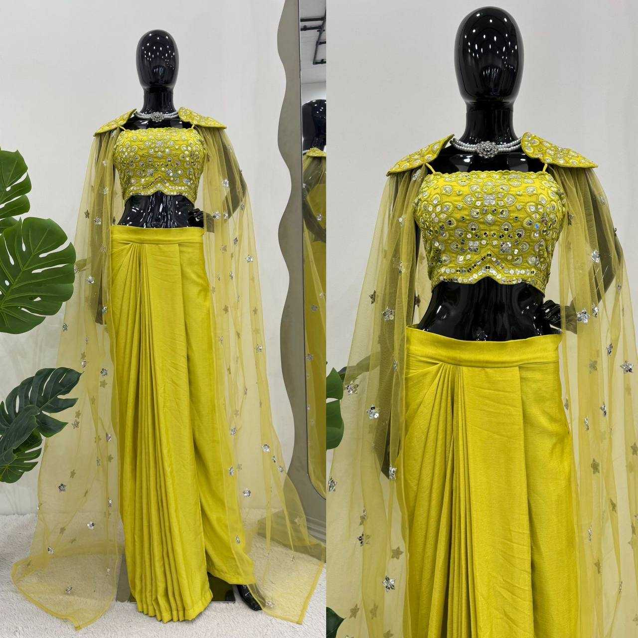 YNF CHINON SILK RIN169 6476 SUITS & DRESSES WHOLESALE DRESSES INDO WESTERN PARTY WEAR WEDDING DRESSES MANUFACTURE