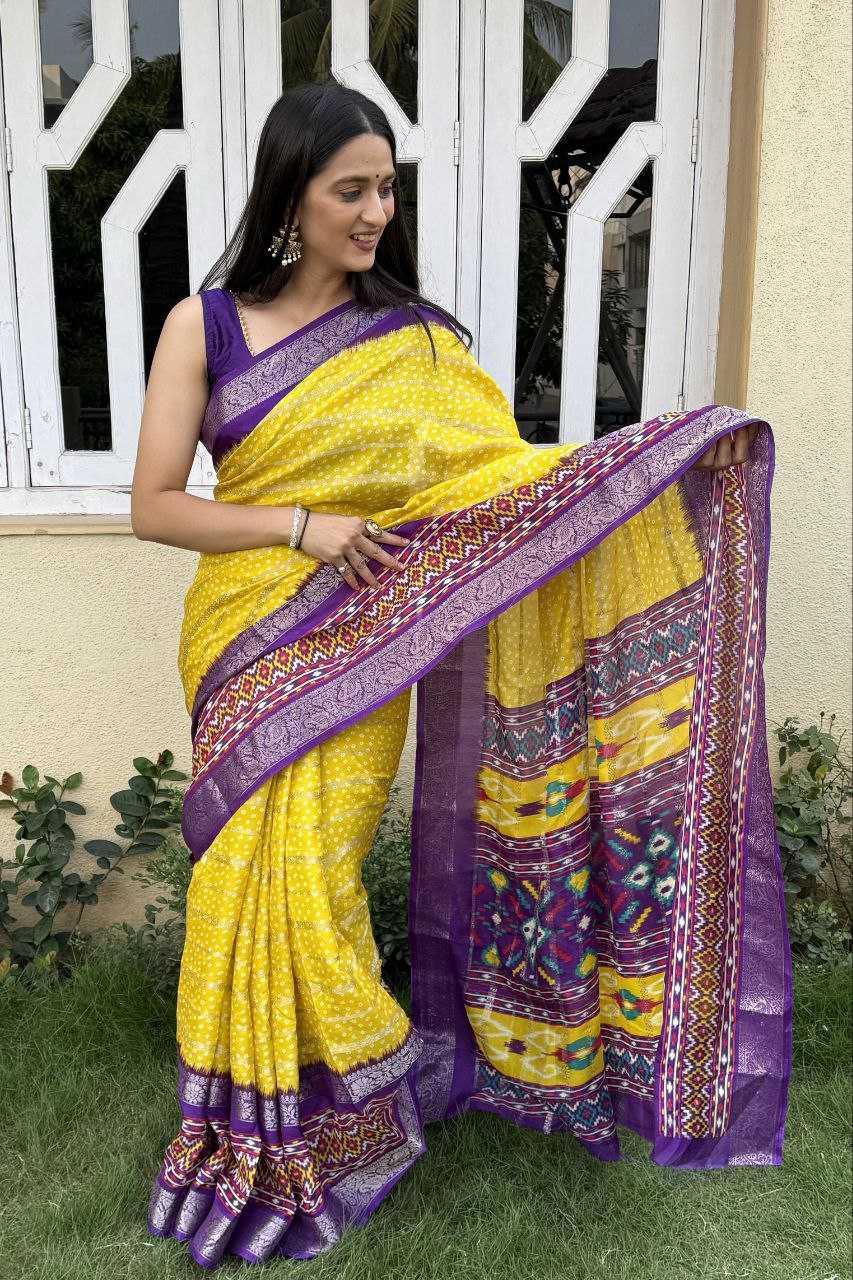 YNF COTTON SILK KESH117 RWC52 SAREES WHOLESALE HALDI OUTFITS COTTON BANDHANI YELLOW SAREES MANUFACTURER