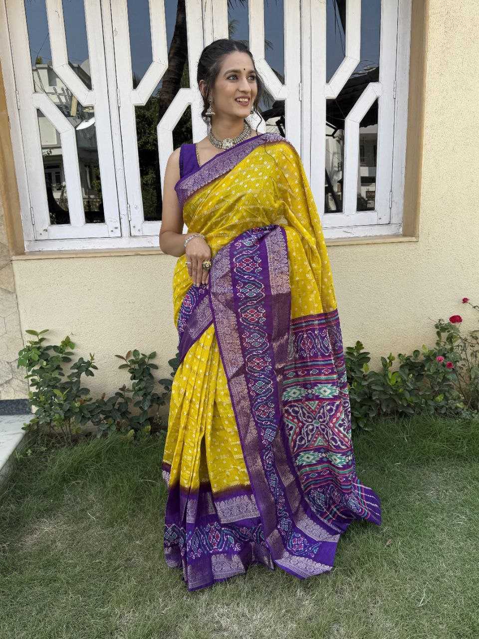 YNF COTTON SILK KESH117 RWC83 SAREES WHOLESALE COTTON BANDHANI JACQUARD SILK YELLOW SAREES MANUFACTURER