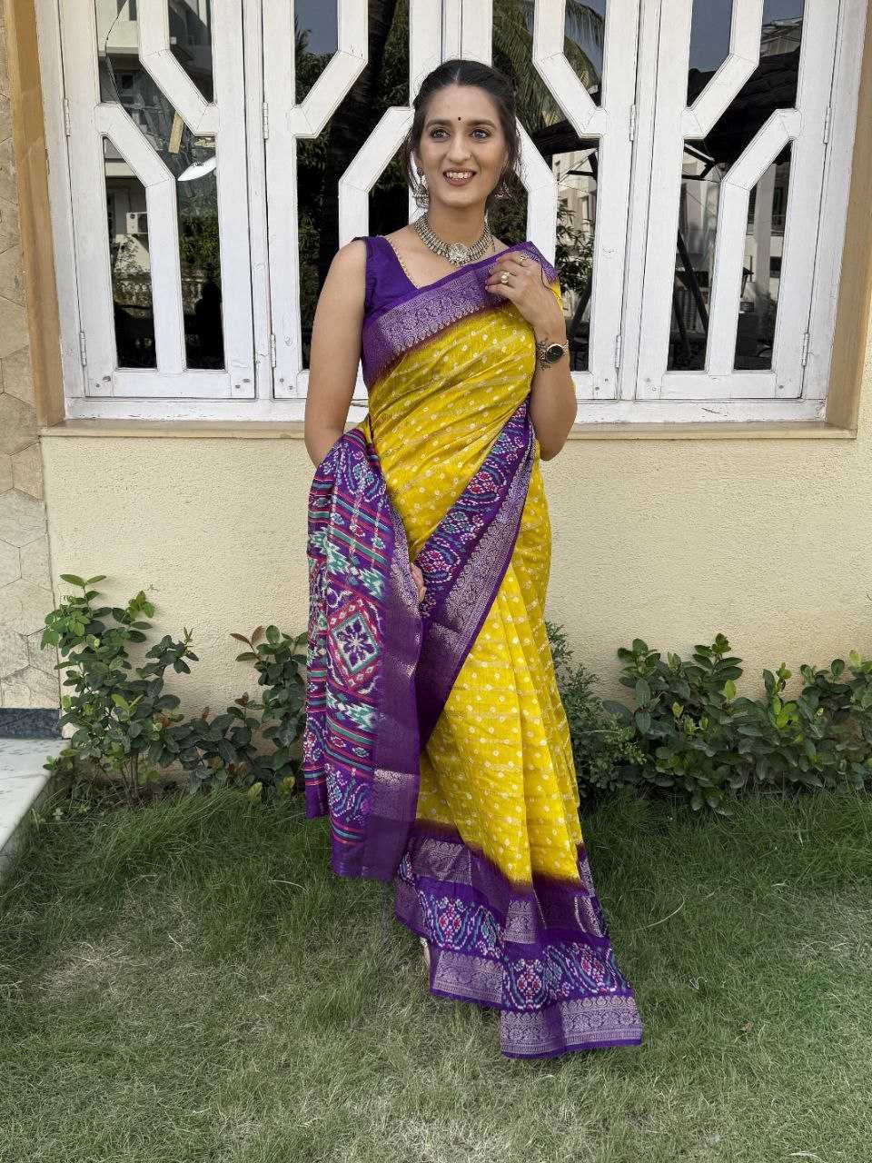 YNF COTTON SILK KESH117 RWC83 SAREES WHOLESALE COTTON BANDHANI JACQUARD SILK YELLOW SAREES MANUFACTURER