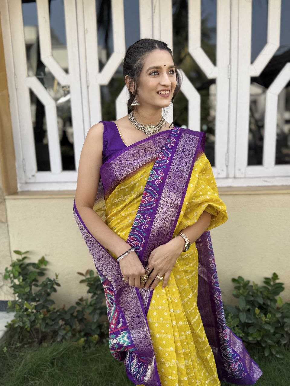 YNF COTTON SILK KESH117 RWC83 SAREES WHOLESALE COTTON BANDHANI JACQUARD SILK YELLOW SAREES MANUFACTURER