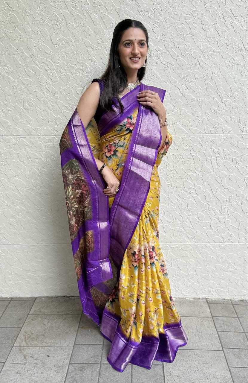 YNF DOLA SILK KESH117 RWC103 SILK SAREES WHOLESALE FESTIVAL SILK DOLA SILK ZARI BORDER SILK PRINTED SILK SAREES MANUFACTURER