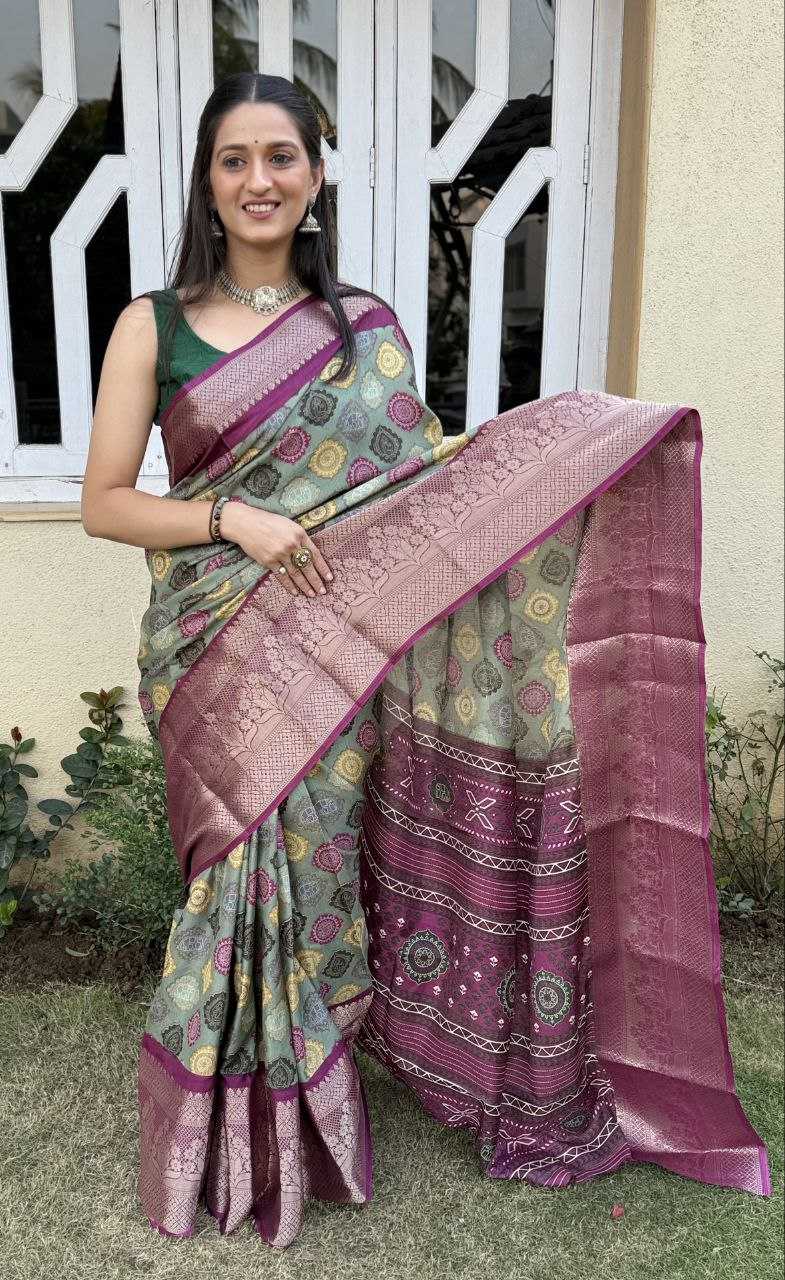 YNF DOLA SILK KESH117 RWC104 SILK SAREES WHOLESALE FESTIVAL SILK DOLA SILK ZARI BORDER SILK PRINTED SILK SAREES MANUFACTURER